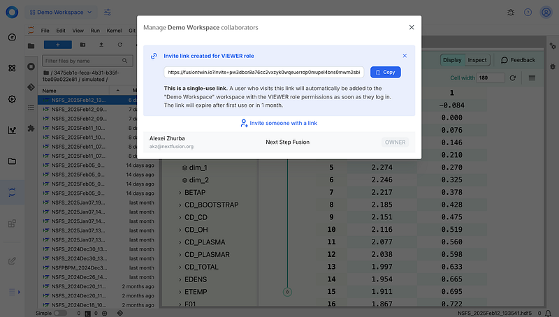 Customizing other users' access roles when sharing a workspace with collaborators
