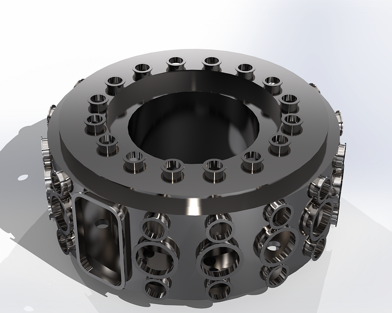 Fig 1. NSF NTT vacuum vessel, option 1, rectangular design following the poloidal field coil contours