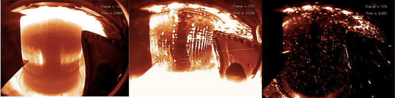 Camera images of a plasma disruption captured on the Alcator C-Mod tokamak